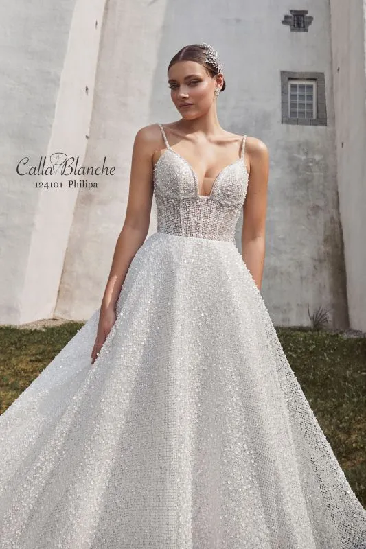 Calla Blanche Size 8 124101 Philipa Ivory Gown