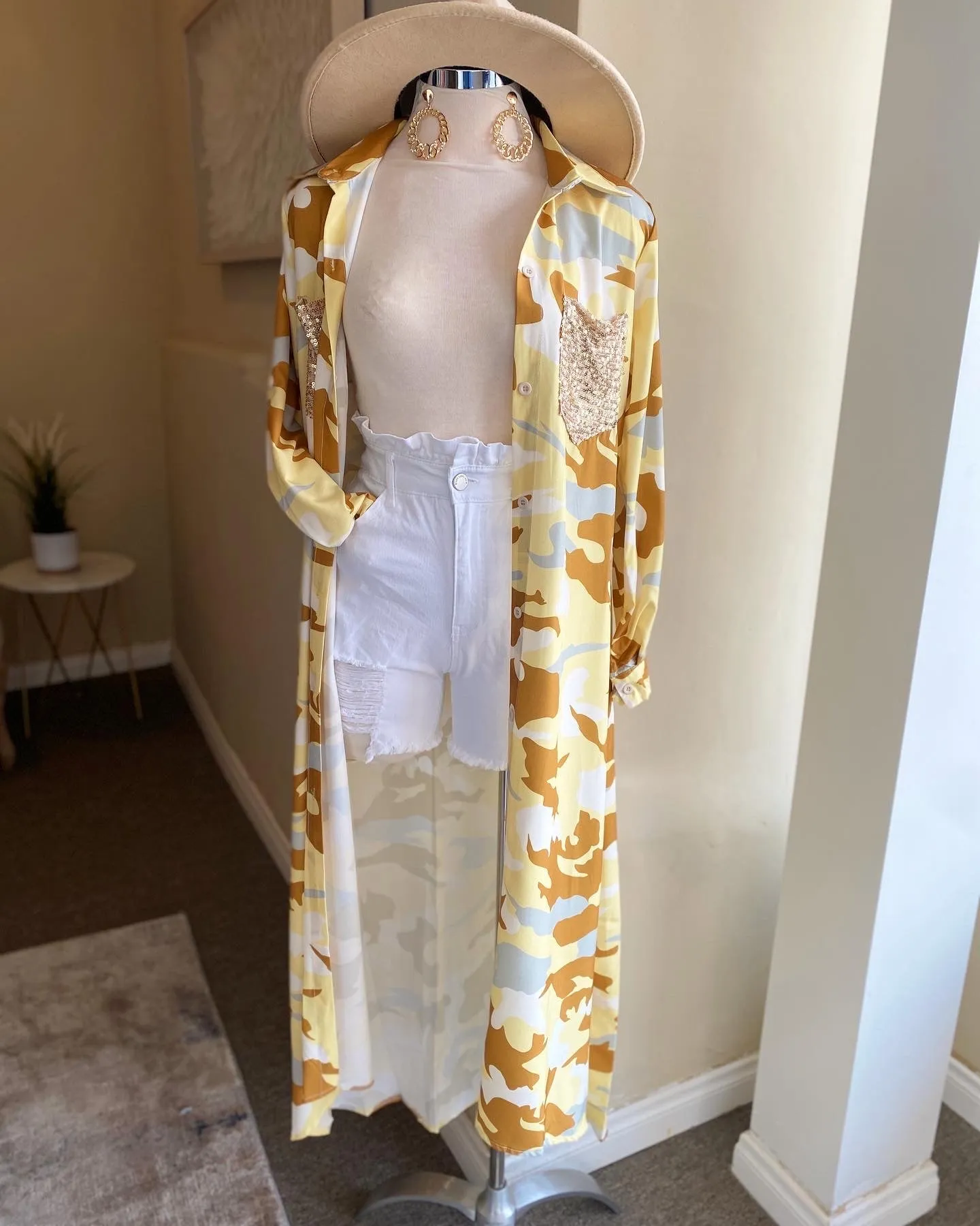 Camo Sequin Pocket Dress