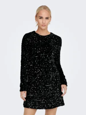 Cassandra Sequin Long Sleeve Dress