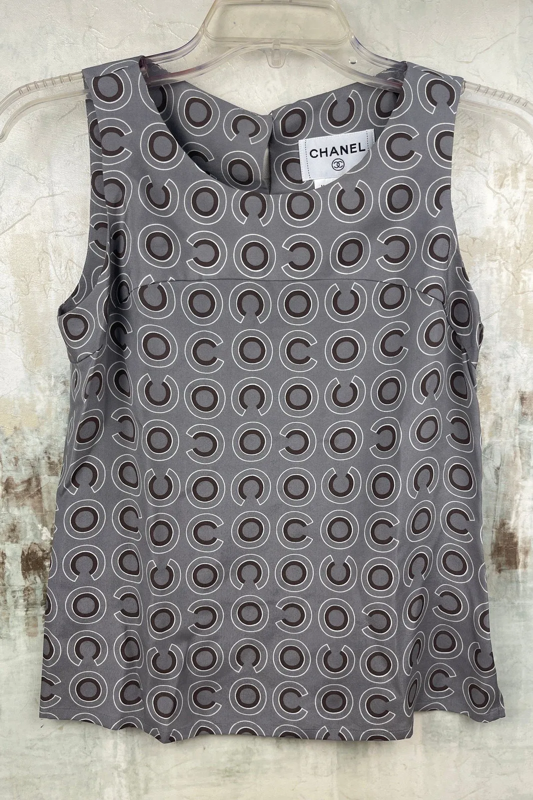 Chanel Coco CC Grey Vintage Top