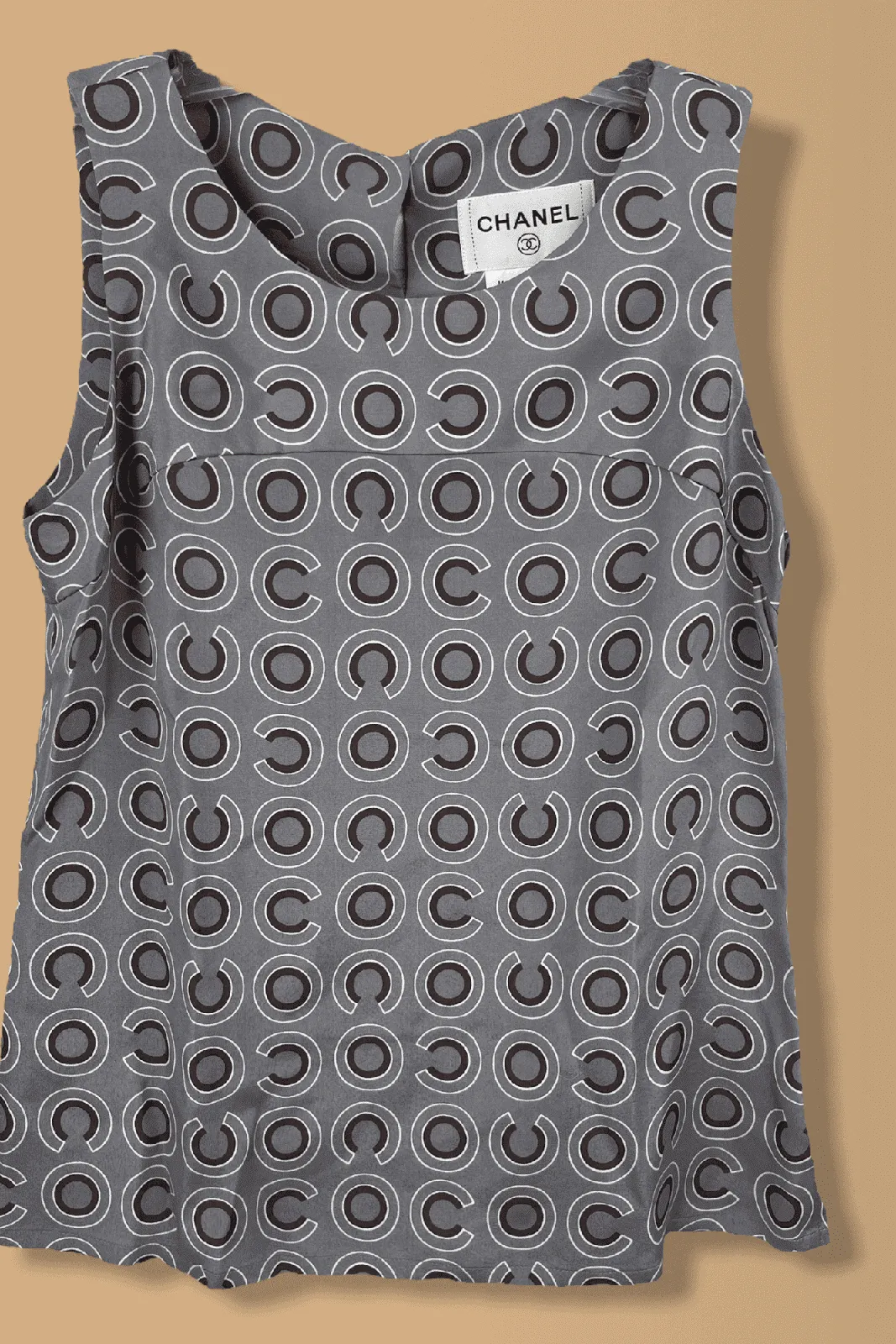 Chanel Coco CC Grey Vintage Top