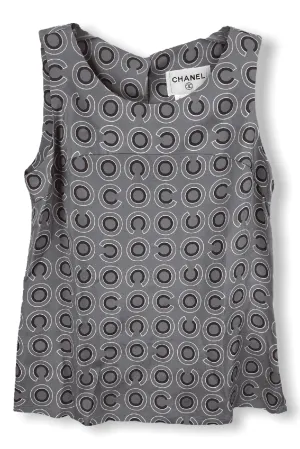 Chanel Coco CC Grey Vintage Top