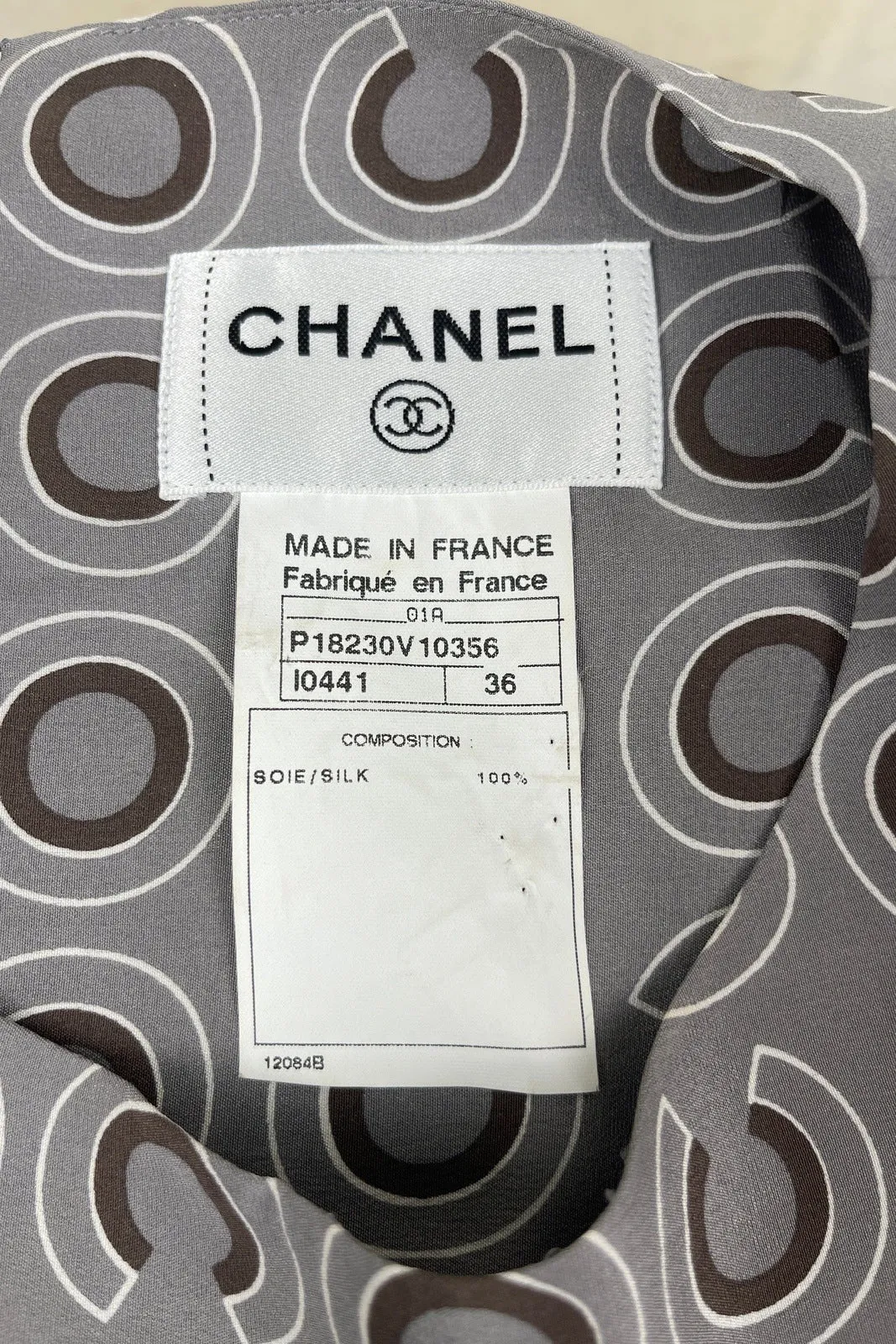Chanel Coco CC Grey Vintage Top