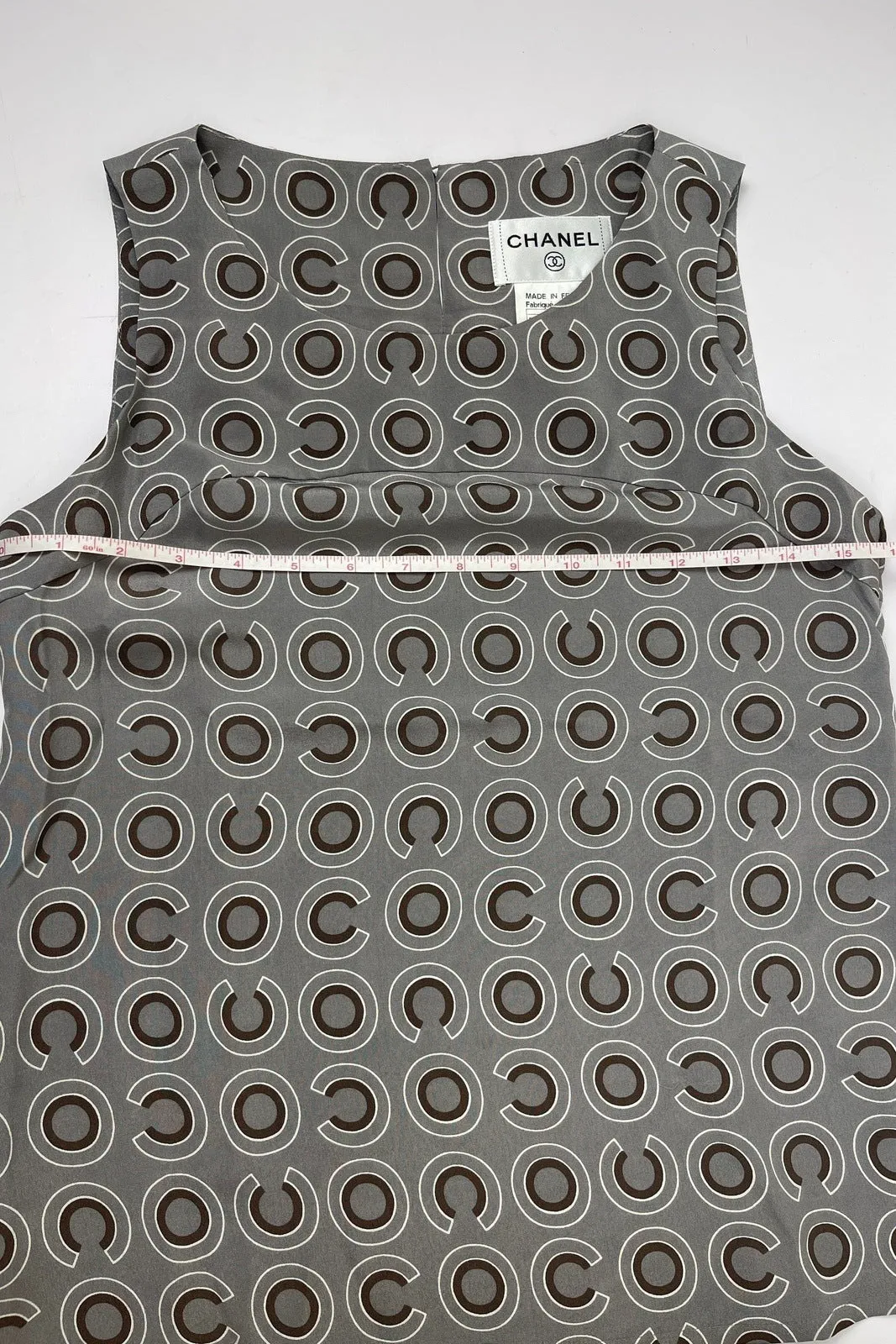 Chanel Coco CC Grey Vintage Top