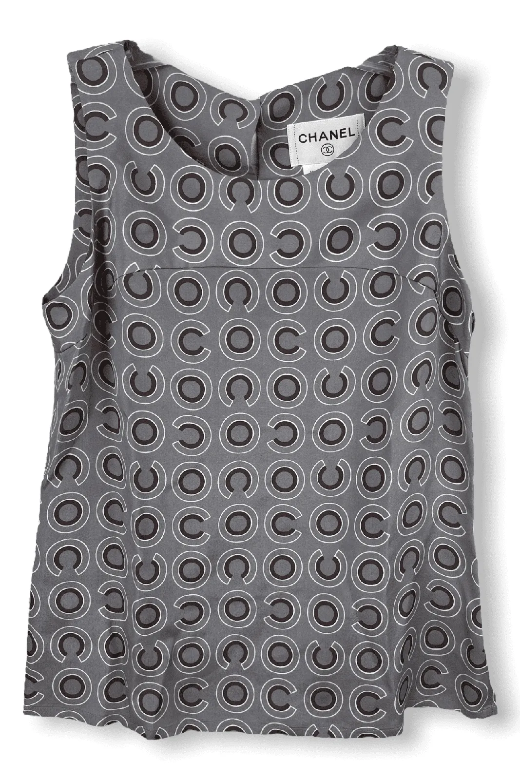 Chanel Coco CC Grey Vintage Top