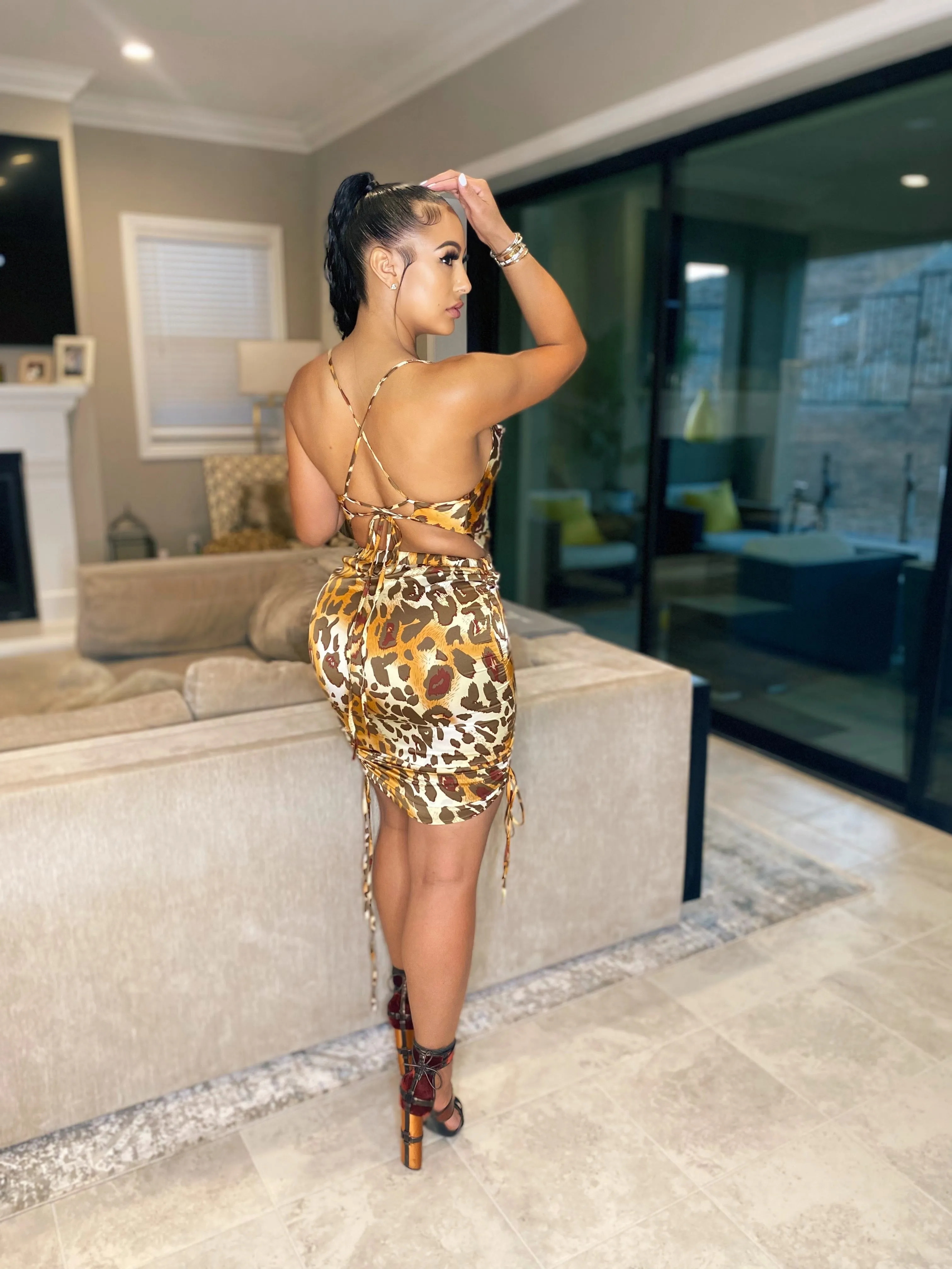 Cheat Cheetah Silk Two Piece Set