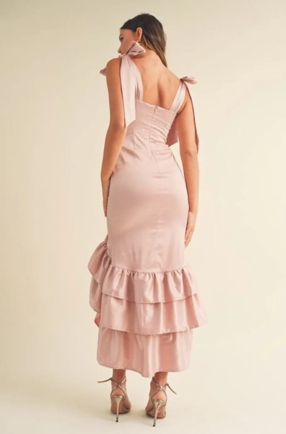 Claire Ruffle Blush Dress