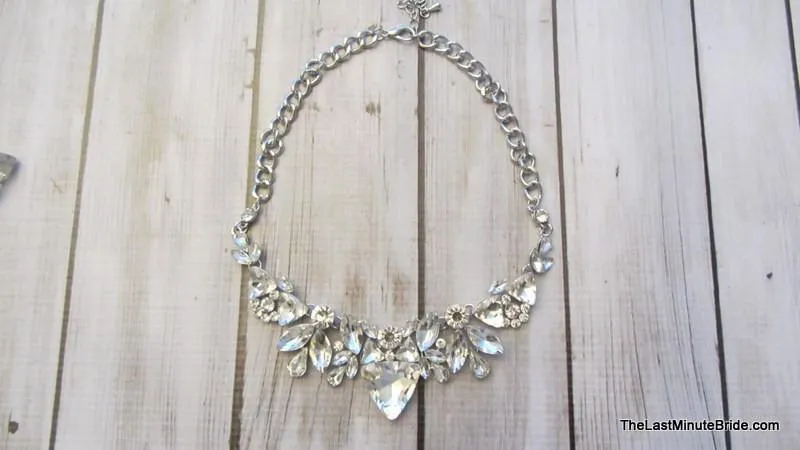 Clear Crystal Statement Necklace & Earring Set