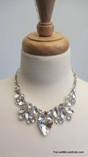Clear Crystal Statement Necklace & Earring Set