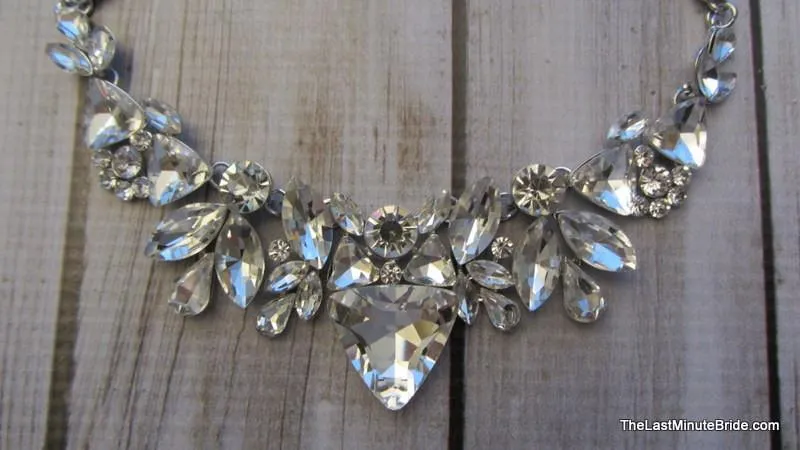 Clear Crystal Statement Necklace & Earring Set