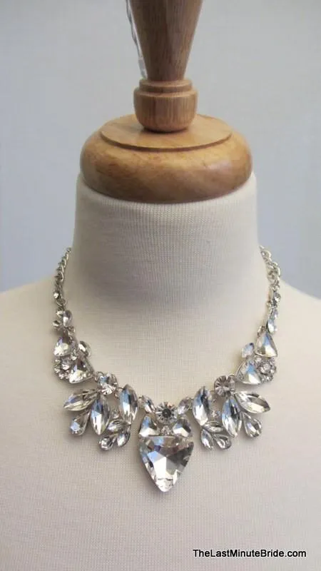 Clear Crystal Statement Necklace & Earring Set