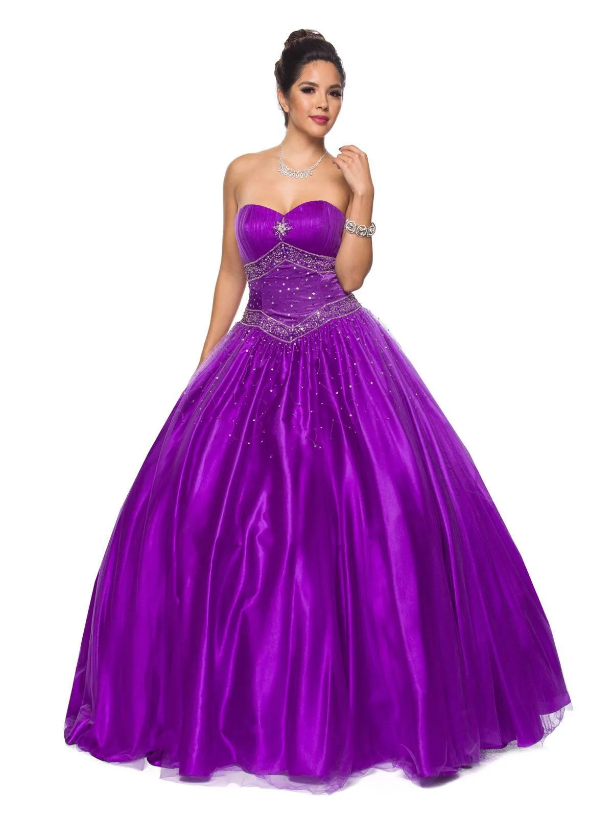 CLEARANCE - Juliet 1093 Princess Ball Gown Sweetheart Bead Lace Up Back