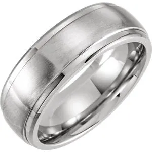Cobalt 8 mm Flat Edge Band Size 9.5
