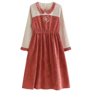 Comely Kimono- Inspried Floral Perter Pan Collar Ruffle High-Low Dress J40033