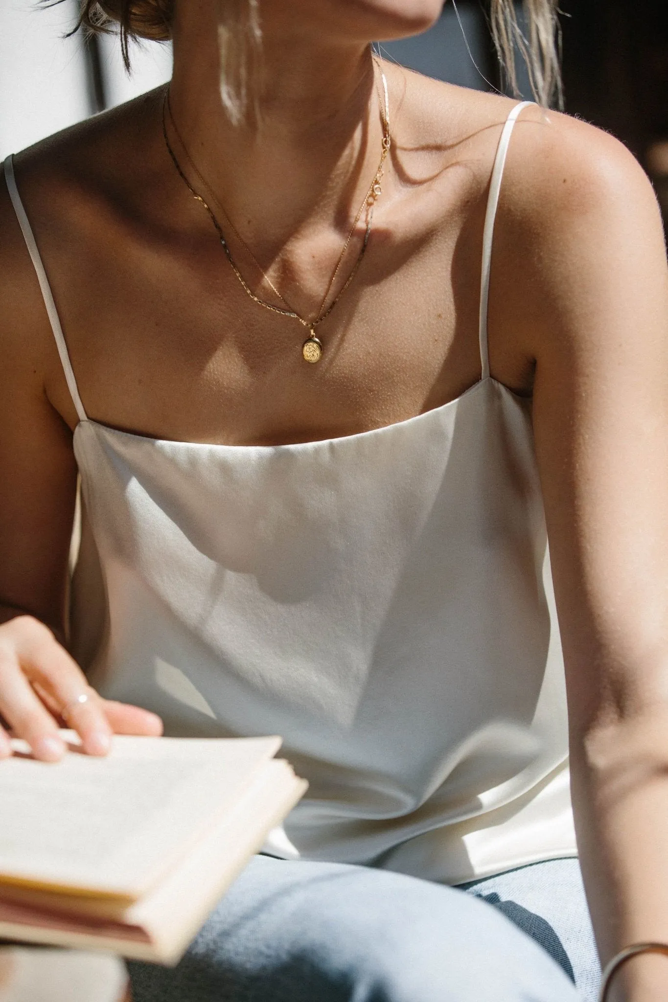 Corinne Silk Camisole | Ivory White