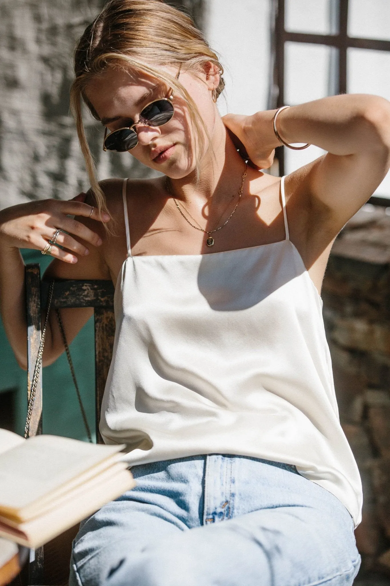 Corinne Silk Camisole | Ivory White