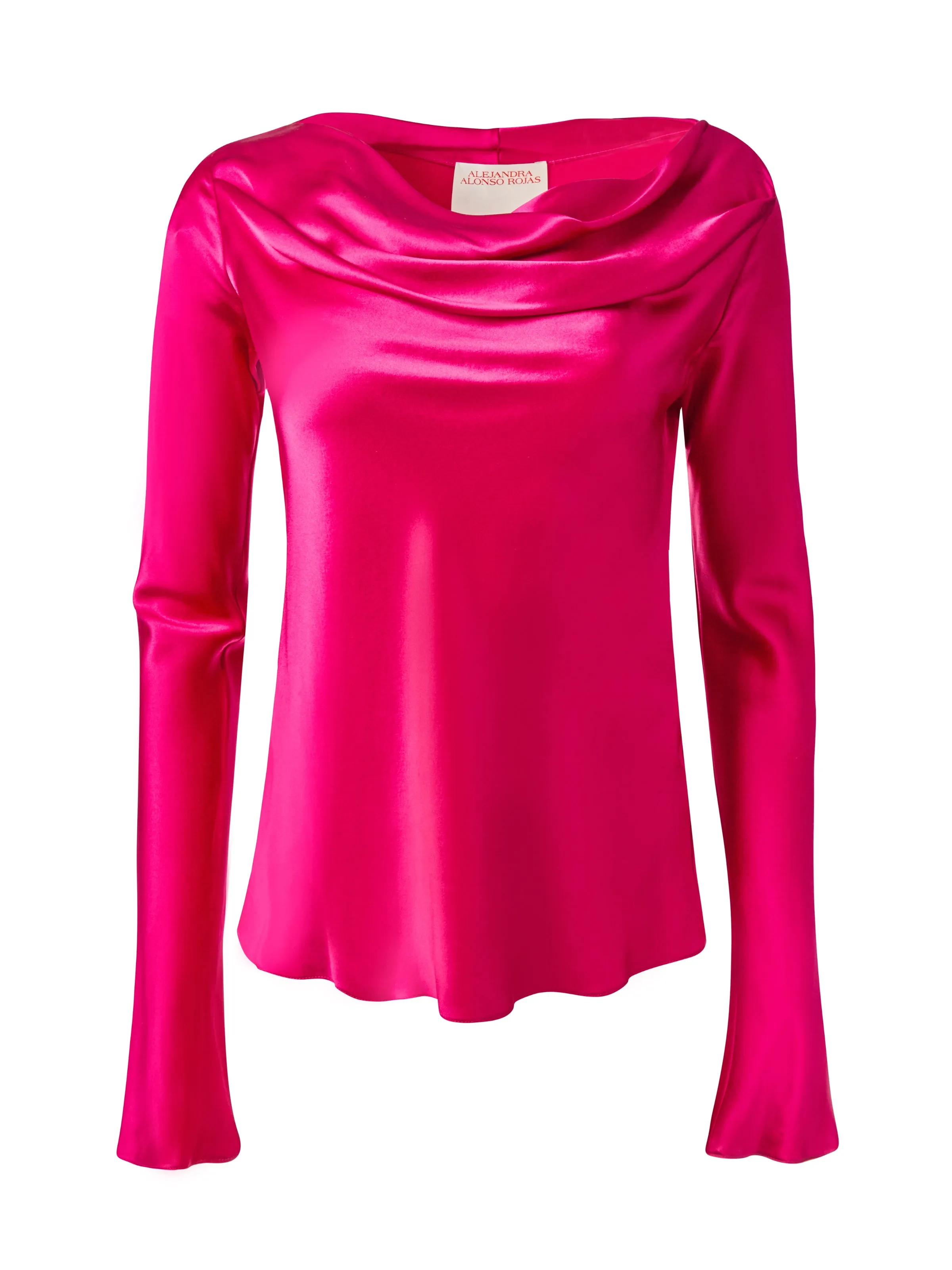 Cowl Neck Long Sleeve Top in Cherry