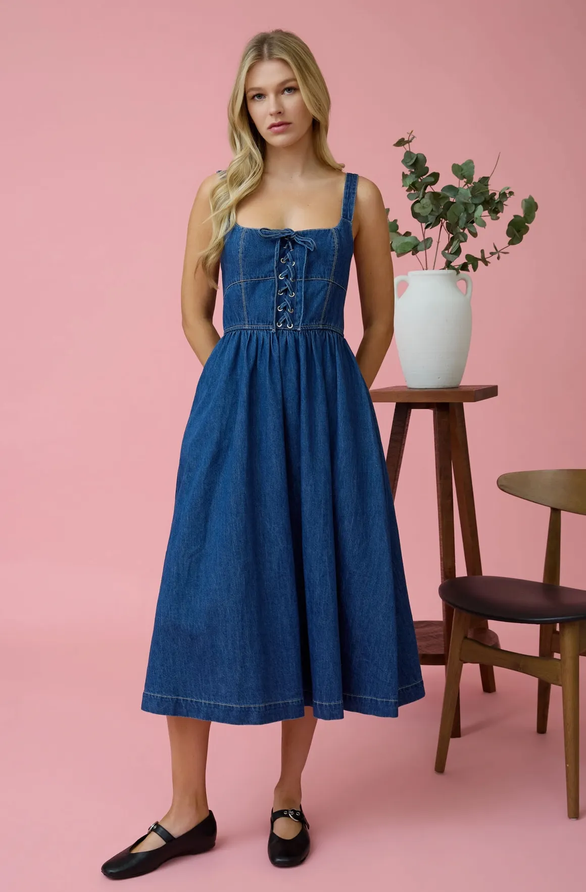Cross My Heart Denim Dress