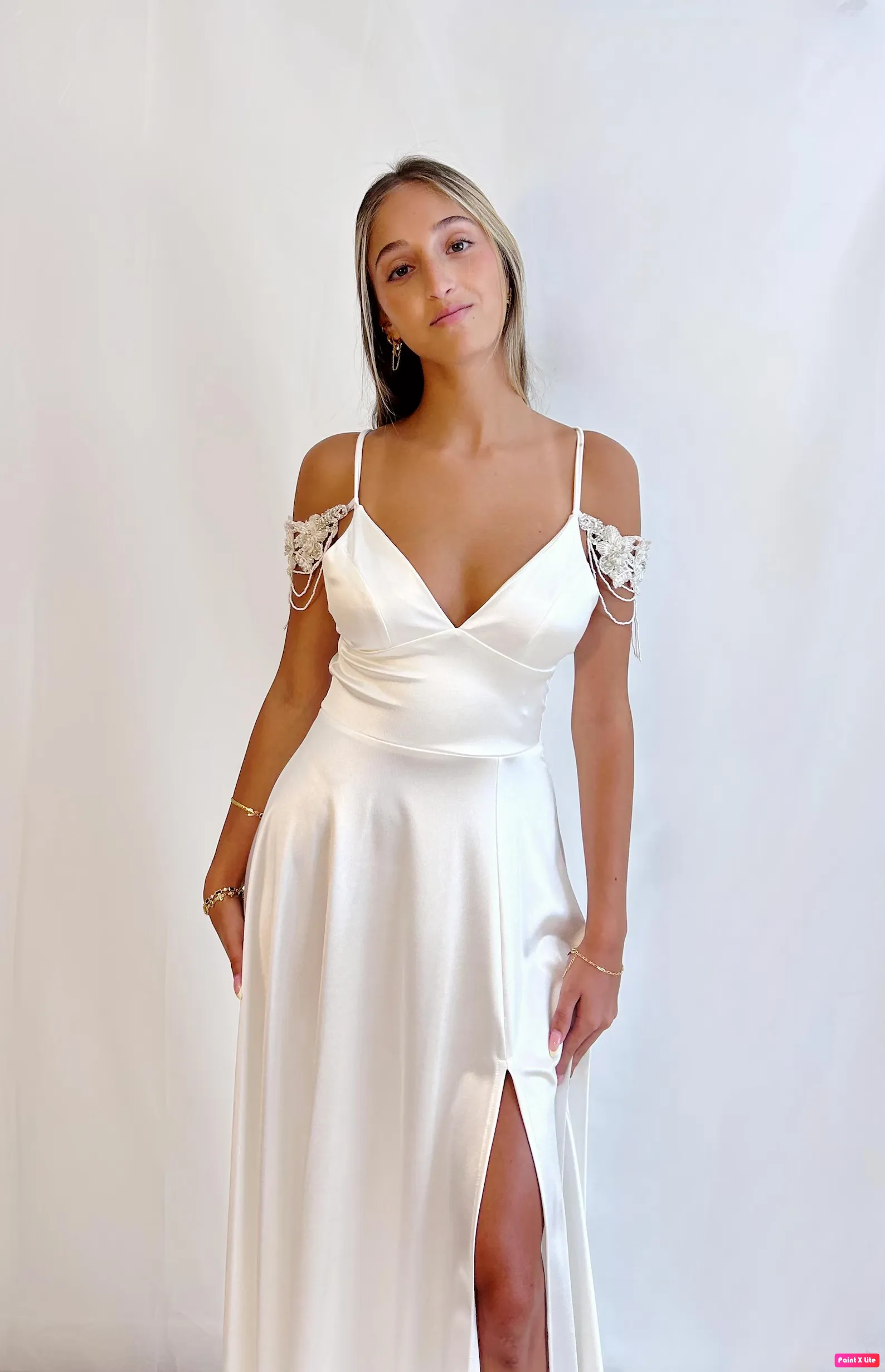 Crystal & Pearl Beaded Lace Epaulettes