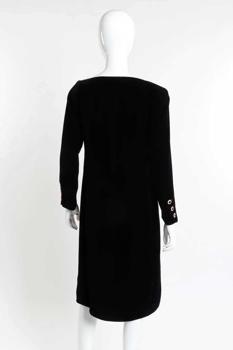 Crystal Button Velvet Dress