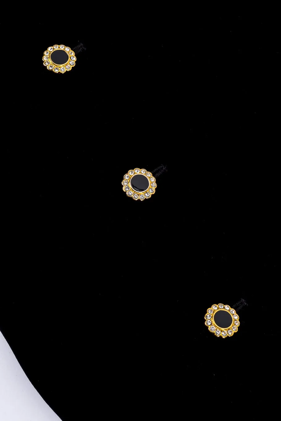 Crystal Button Velvet Dress