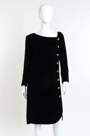Crystal Button Velvet Dress