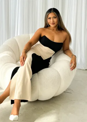 Dahlor Strapless Maxi Dress - Black Splice