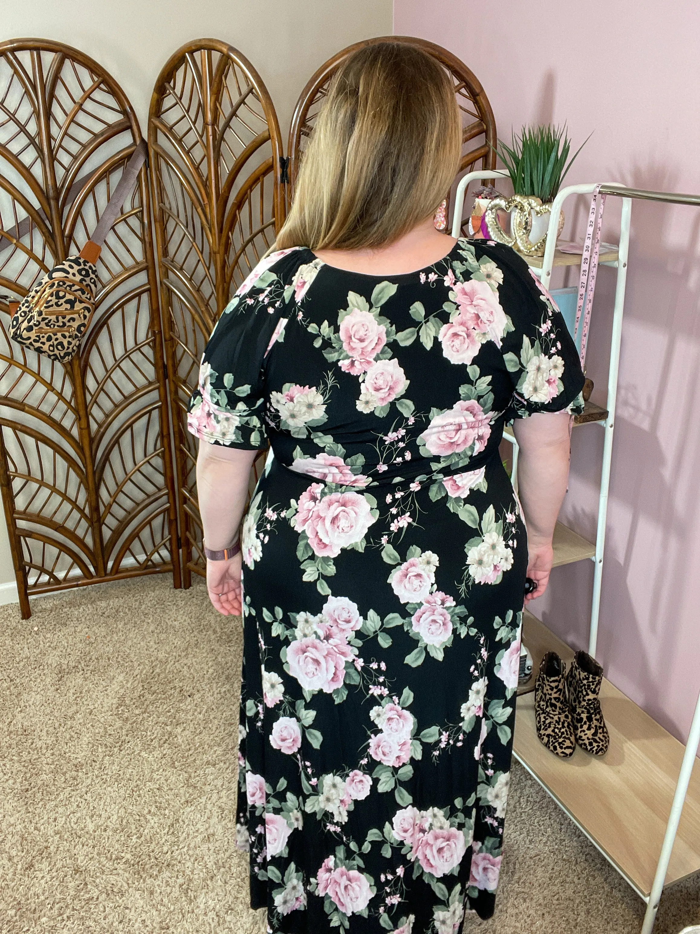 Dancing the Night Faux Wrap Dress - Black