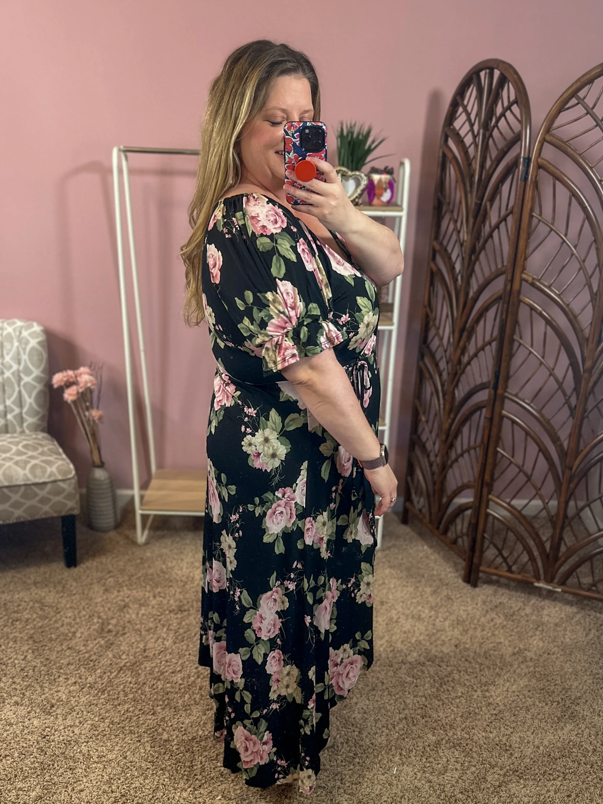 Dancing the Night Faux Wrap Dress - Black