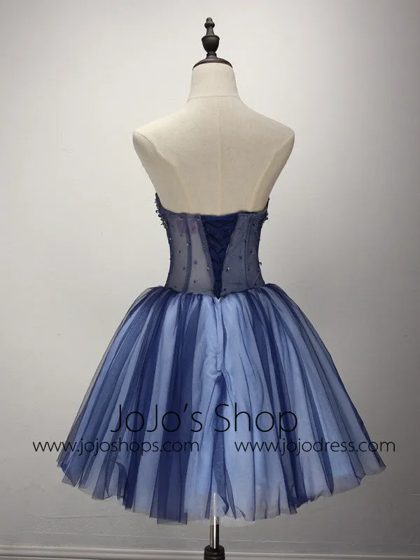 Dark Blue Short Bridesmaid Dress