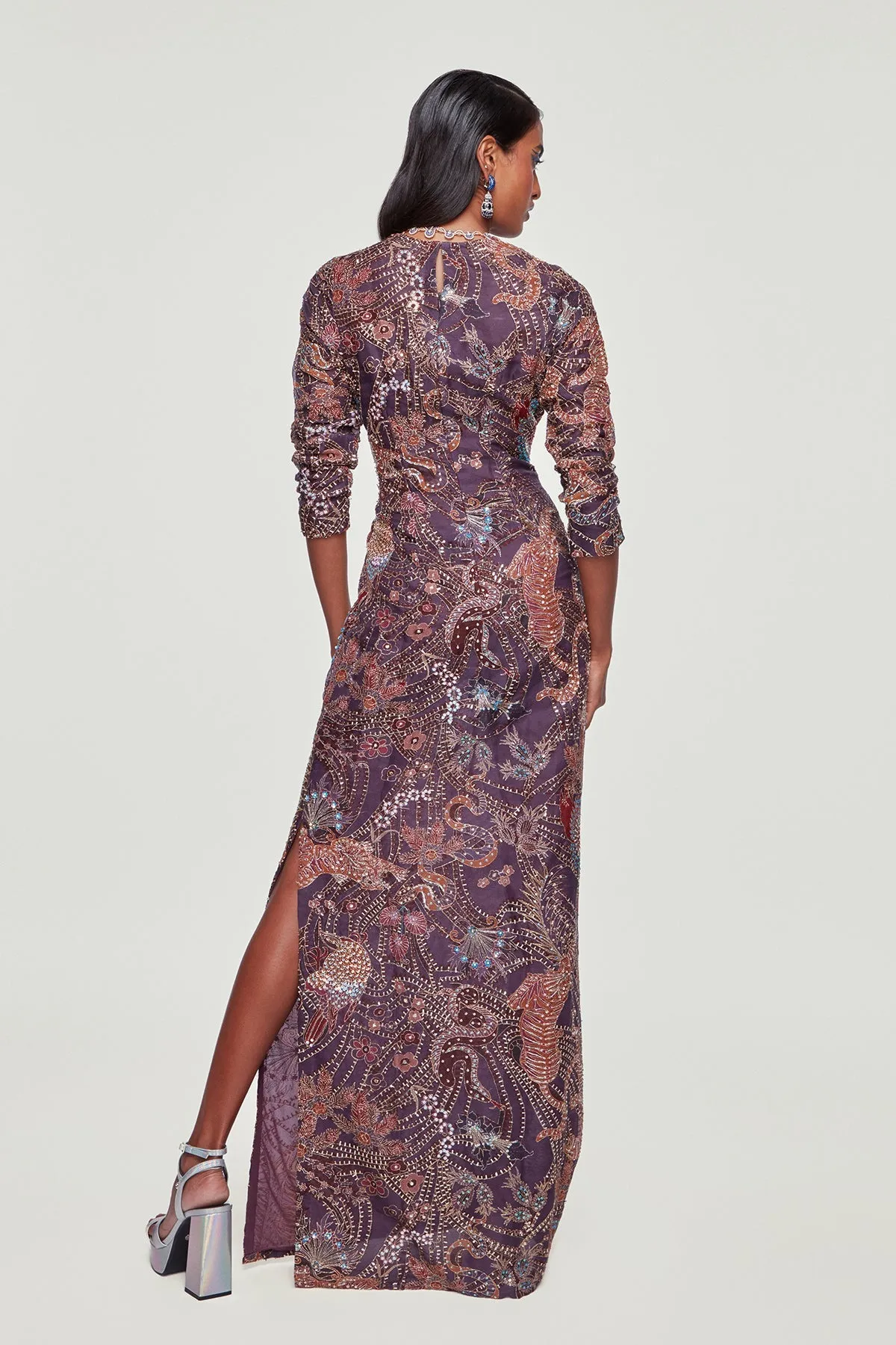 Dark Wave Paper Dolls Organza Printed And Embellished Gown