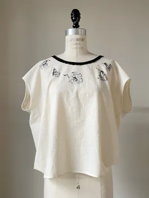 datura hand embroidered sophronia top