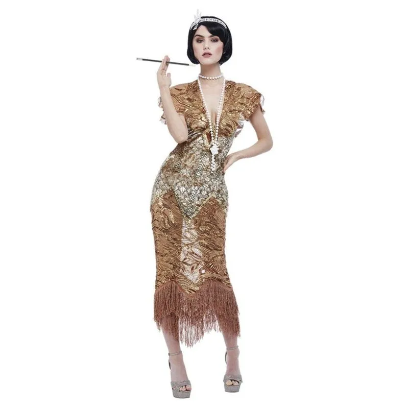 Deluxe 20s Sequin Gold Flapper Costume