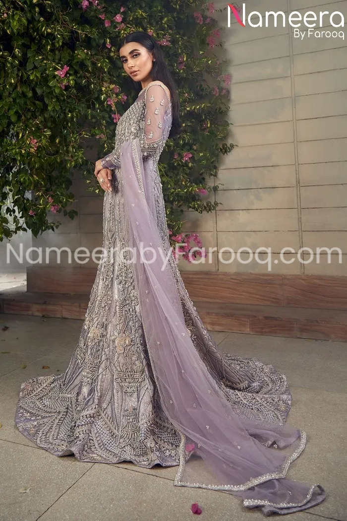 Designer Gown Purple Pakistani Bridal Dresses #BN143