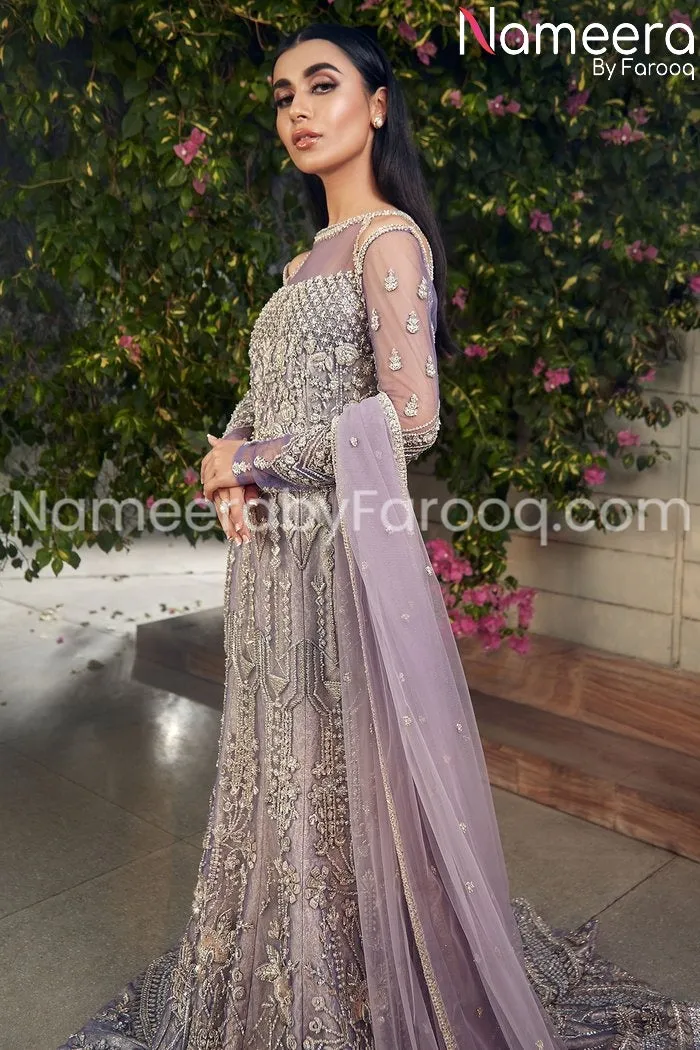 Designer Gown Purple Pakistani Bridal Dresses #BN143