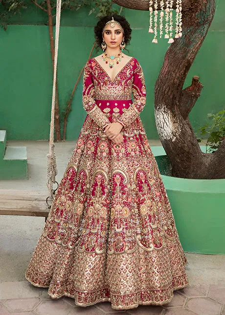 Designer Heavy Pink Lehenga Gown for Indian Bridal Wear
