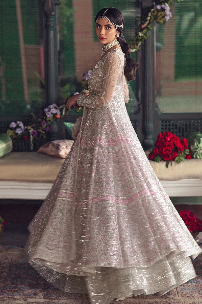 Designer Indian Bridal Wear Ivory Gold Lehenga Kalidar