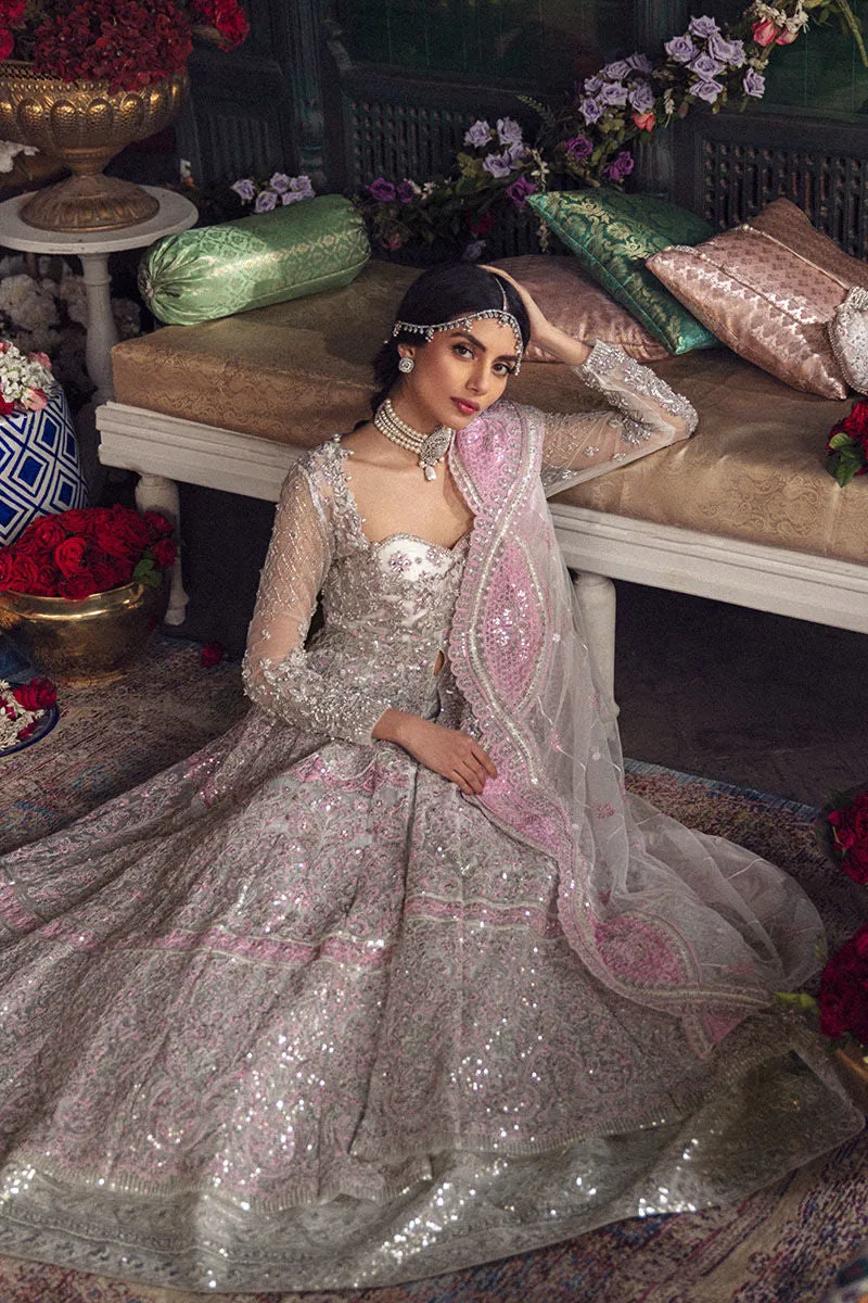 Designer Indian Bridal Wear Ivory Gold Lehenga Kalidar