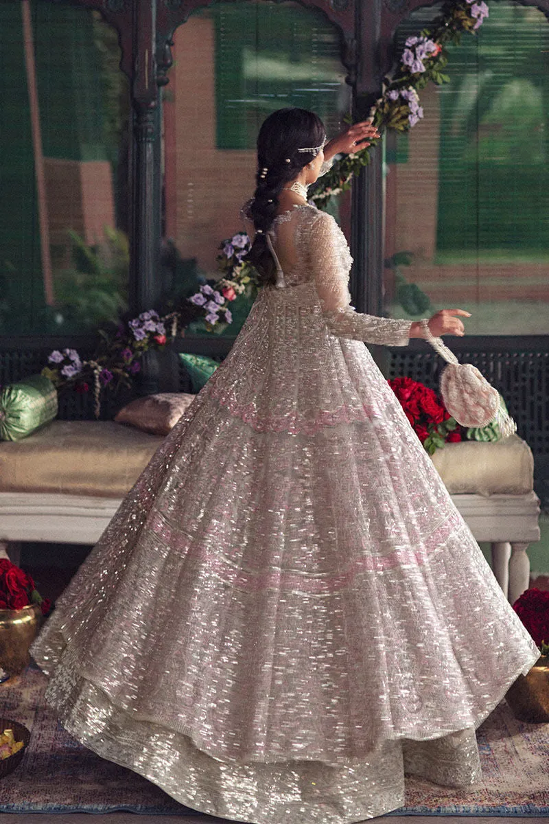 Designer Indian Bridal Wear Ivory Gold Lehenga Kalidar