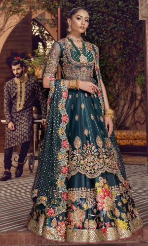 Designer Indian Red and Green Lehenga Choli #BN1151