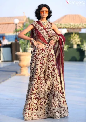 Designer Maroon Color Lehenga Choli for Bride #BN860