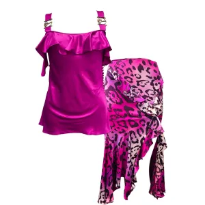 Dior Fuchsia Animal Print Gambler Skirt Set