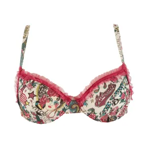 Dior White Tattoo Print Bra Top