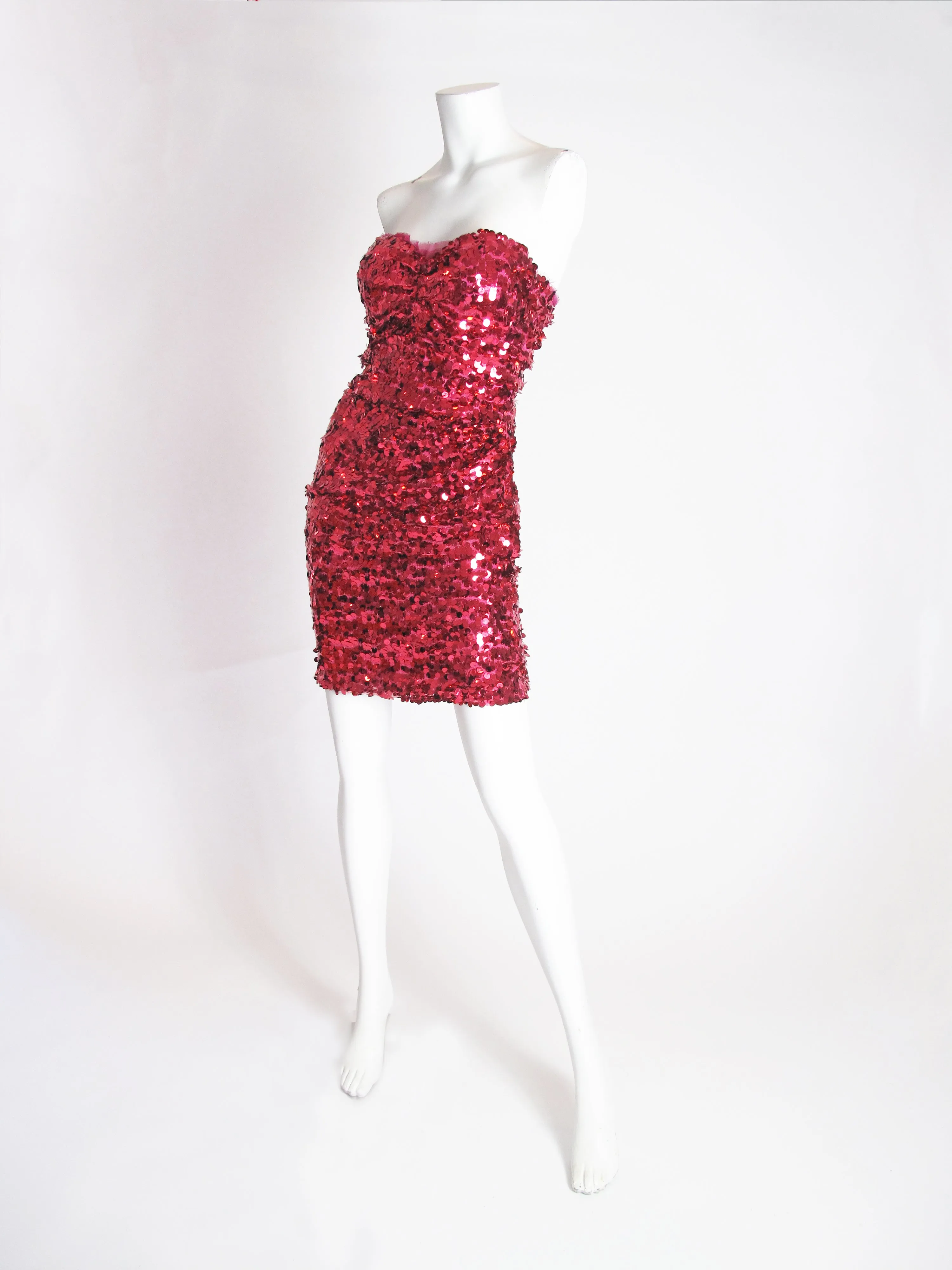DOLCE & GABBANA Strapless Sequin Dress