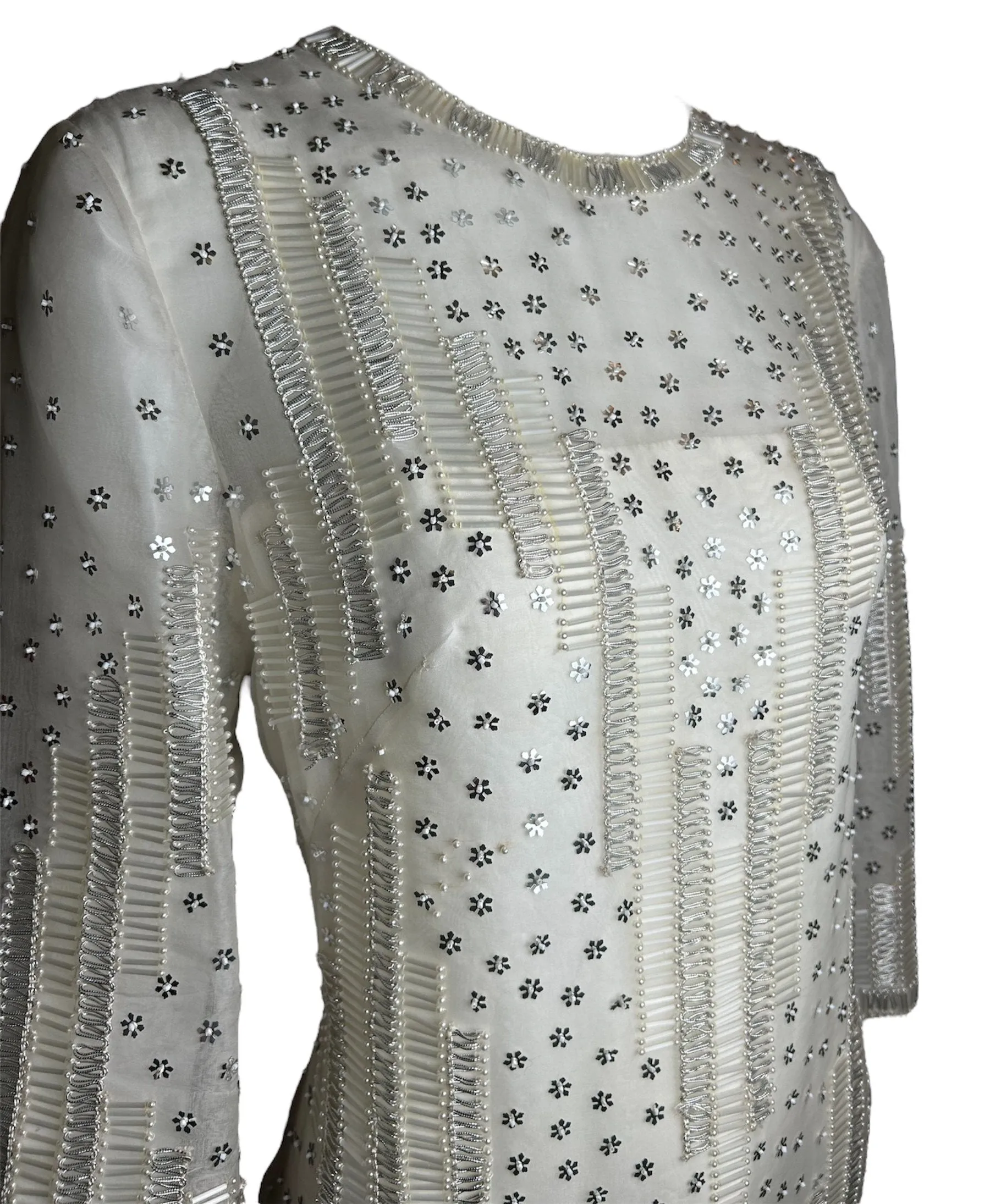 Dynasty 1960's Regency Silk Beaded Kaftan Gown
