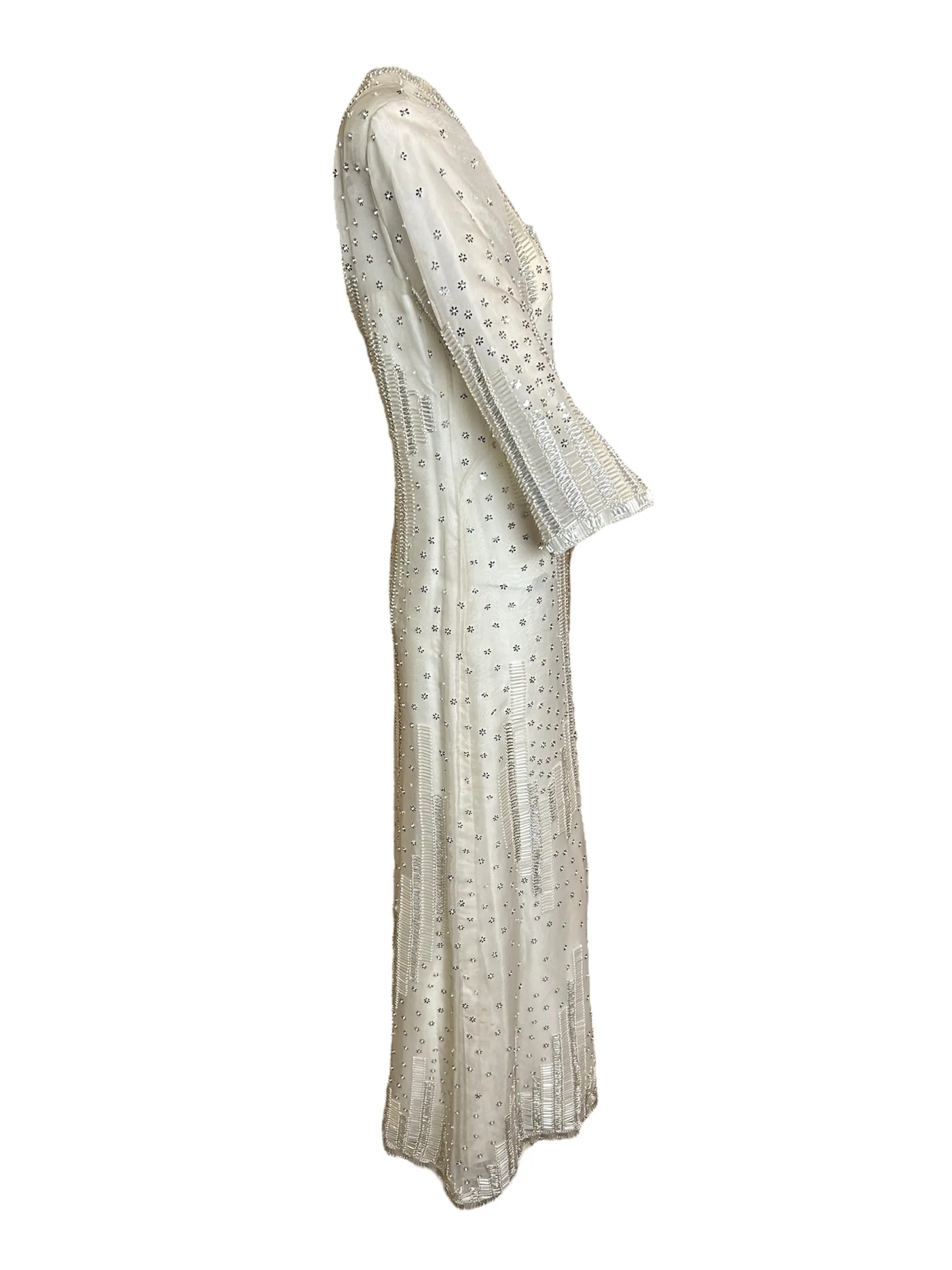 Dynasty 1960's Regency Silk Beaded Kaftan Gown