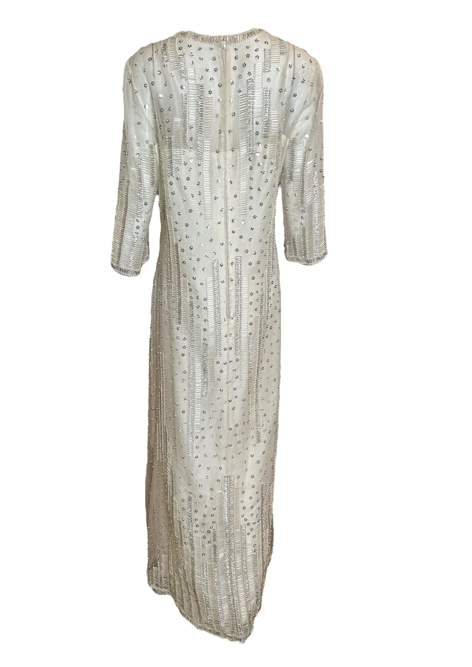 Dynasty 1960's Regency Silk Beaded Kaftan Gown