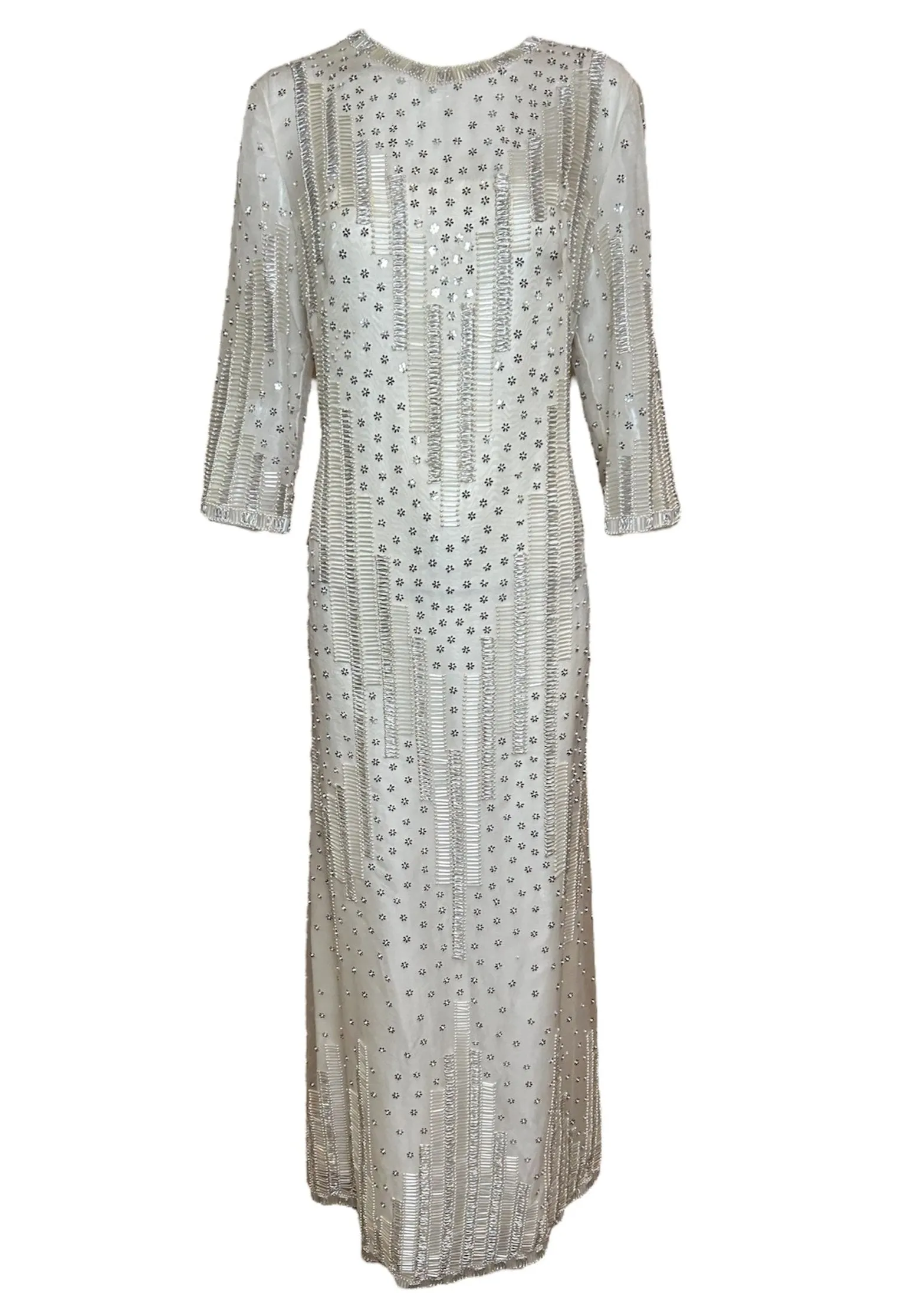 Dynasty 1960's Regency Silk Beaded Kaftan Gown