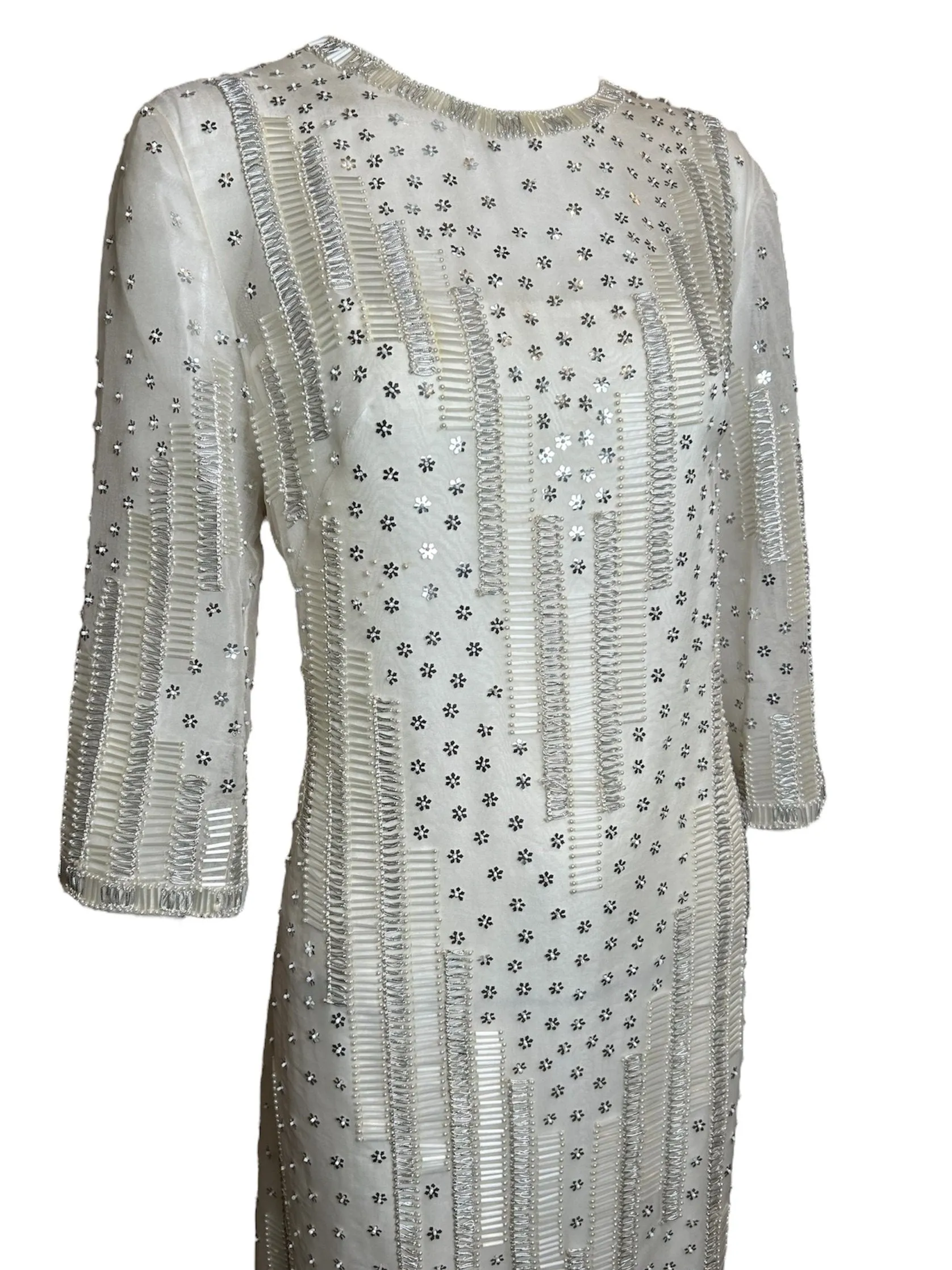 Dynasty 1960's Regency Silk Beaded Kaftan Gown