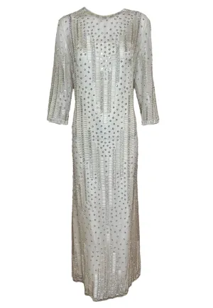 Dynasty 1960's Regency Silk Beaded Kaftan Gown